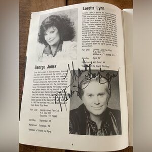 The Best of Country Music 1980’s book with George Jones Autograph & ticket stub